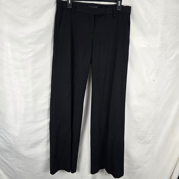 Theory Pants - Theory Women's Size 10 Black Wide Leg Wool Blend Pique Trouser Pants Office Work